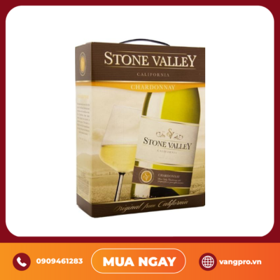 VANG TRẮNG MỸ STONE VALLEY CHARDONNAY BÌNH 3L