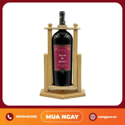 VANG ĐỎ PHÁP BARON DE MONTES CABERNET SAUVIGNON KỆ GỖ 1L5