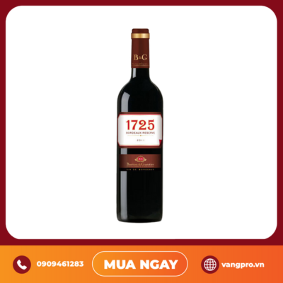 VANG ĐỎ PHÁP RƯỢU VANG 1725 BORDEAUX RÉSERVE BARTON & GUESTIER