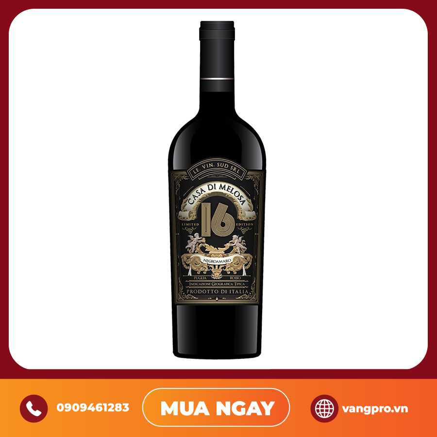 VANG ĐỎ Ý CASA DI MELOSA NEGROAMARO 16%