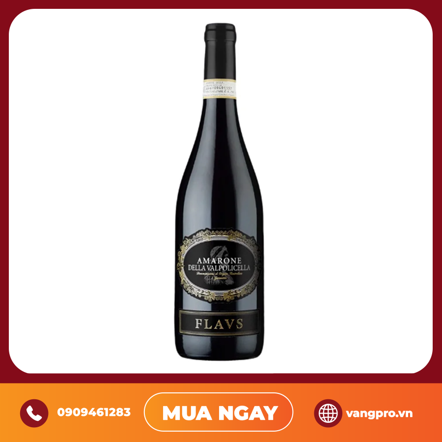 VANG ĐỎ Ý FLAVS AMARONE DELLA VALPOLICELLA DOCG - BLACK LABEL 2016
