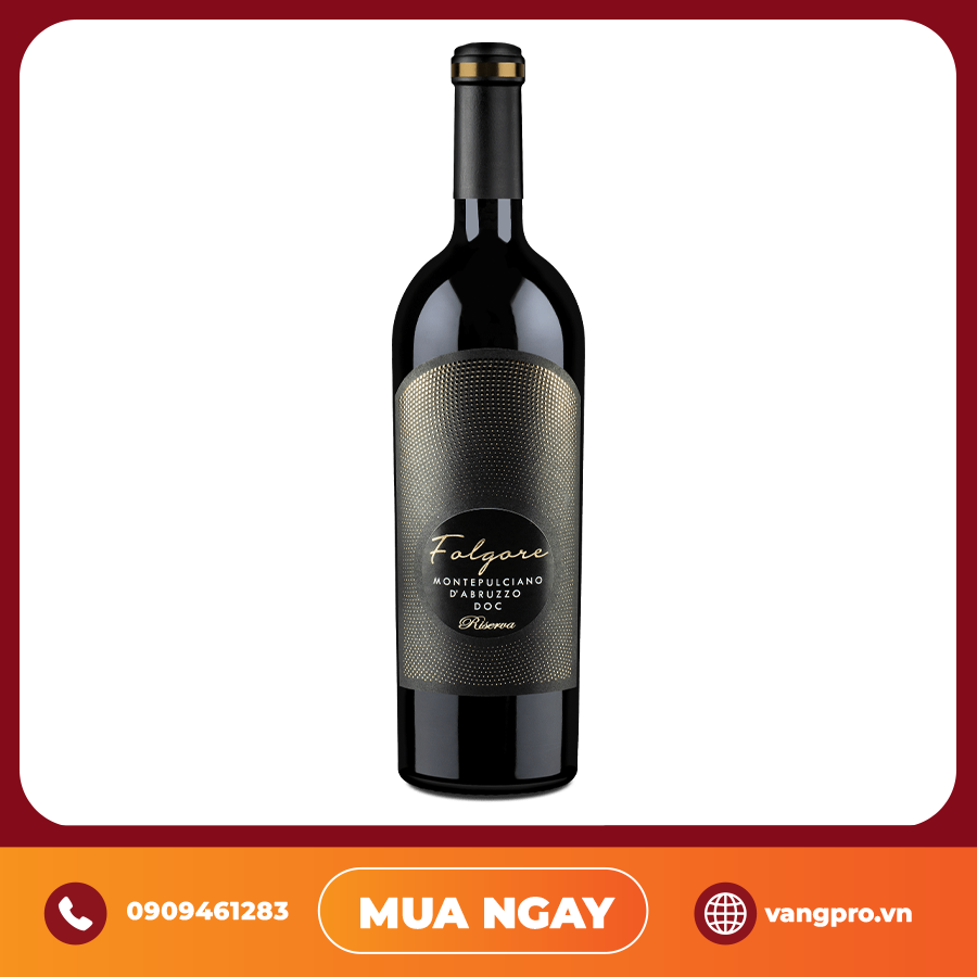 VANG ĐỎ Ý FOLGORE CUVÉE MONTEPULCIANO D'ABRUZZO RISERVA 2018