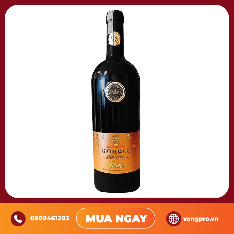 VANG ĐỎ Ý GIORDANO NERO D’AVOLA CABERNET SAUVIGNON 96