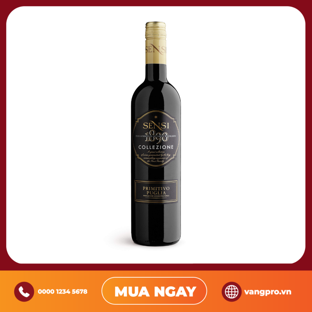 VANG ĐỎ Ý COLLEZIONE PRIMITIVO PUGLIA SENSI