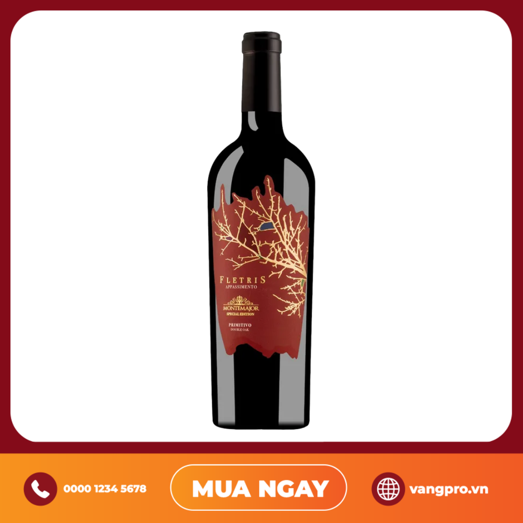 VANG ĐỎ Ý FLETRIS APPASSIMENTO MONTEMAJOR PRIMITIVO LIMITED EDITION
