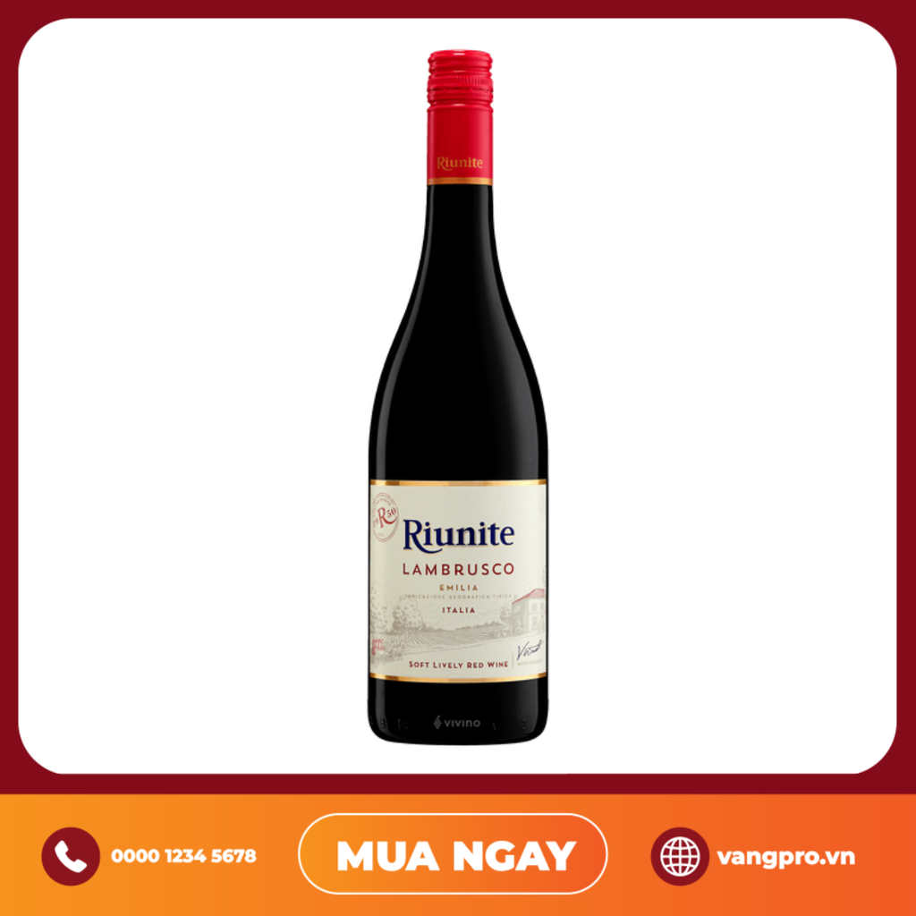 VANG ĐỎ Ý RIUNITE LAMBRUSCO EMILIA