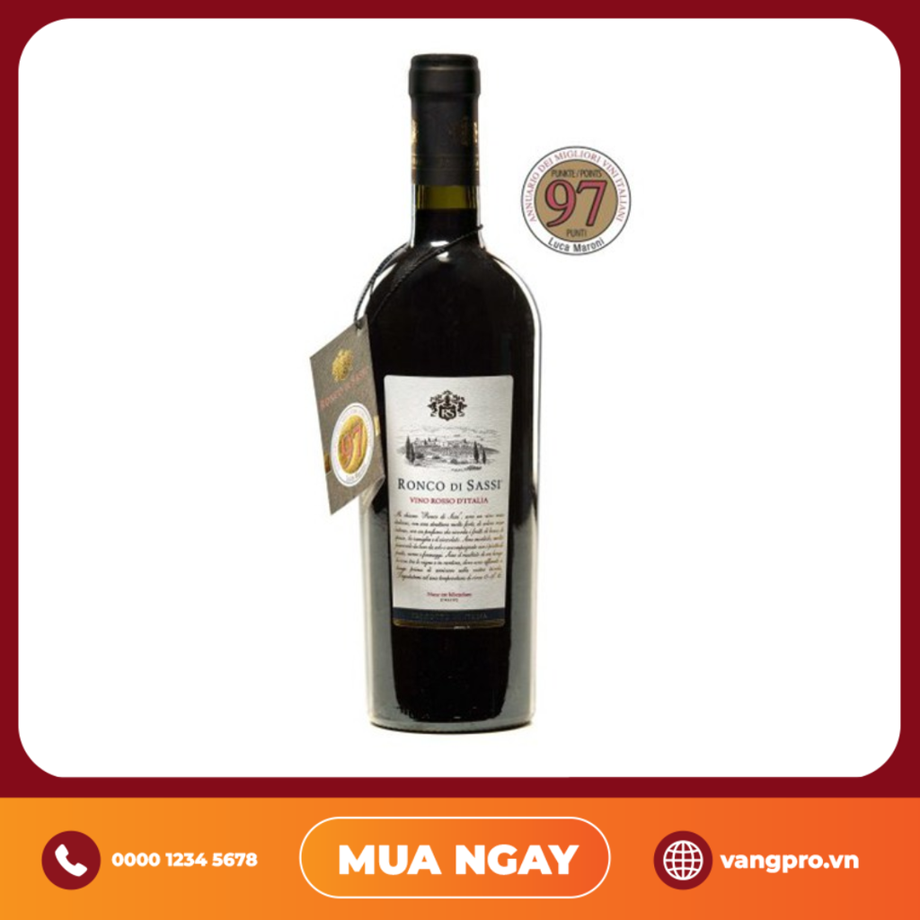 VANG ĐỎ Ý RONCO DI SASSI 750ML