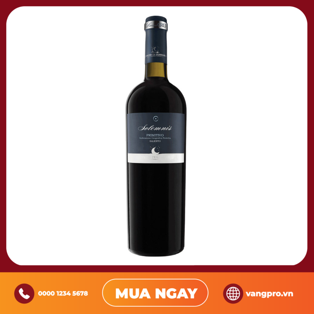 VANG ĐỎ Ý SOLEMNIS PRIMITIVO SALENTO