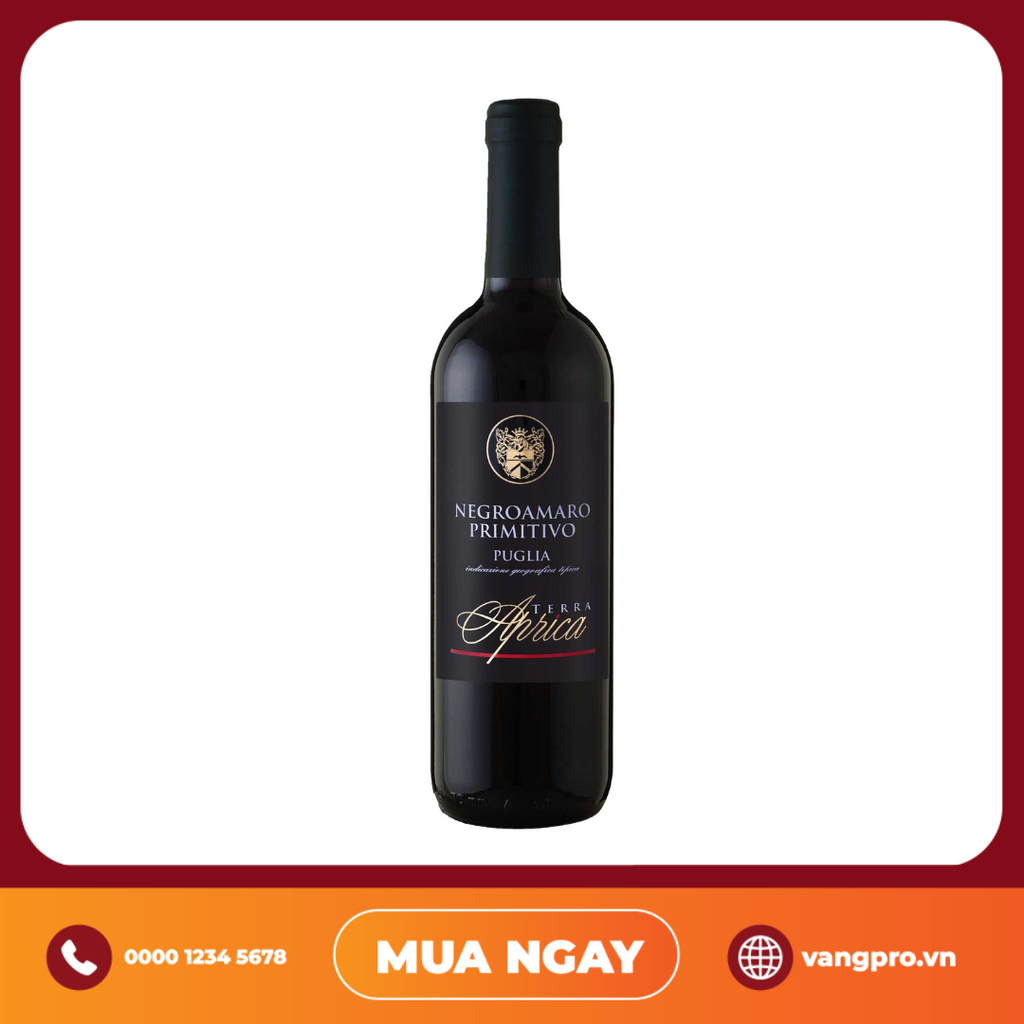 VANG ĐỎ Ý TERRA APRICA NEGRO AMARO PRIMITIVO PUGLIA IGT