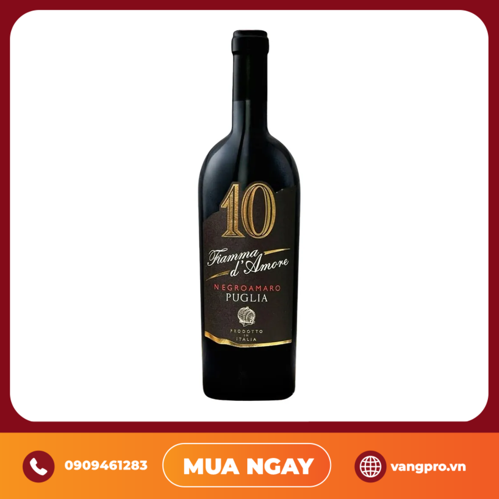 VANG ĐỎ Ý 10 FIAMMA D'AMORE NEGROAMARO