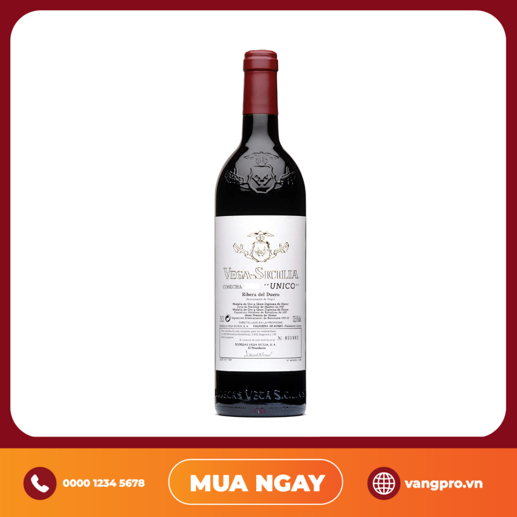 VANG ĐỎ TÂY BAN NHA VEGA SICILIA UNICO 2003