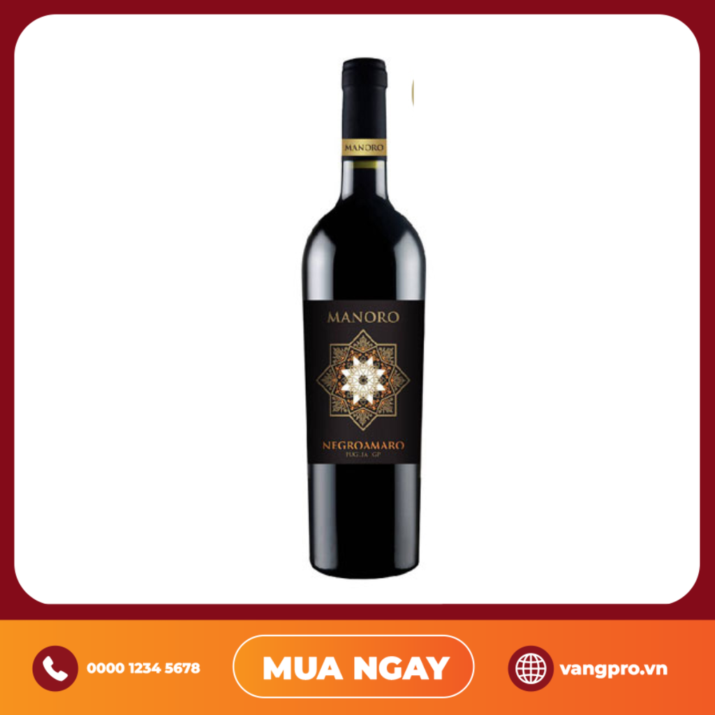 VANG ĐỎ Ý MANORO NEGROAMARO 2013
