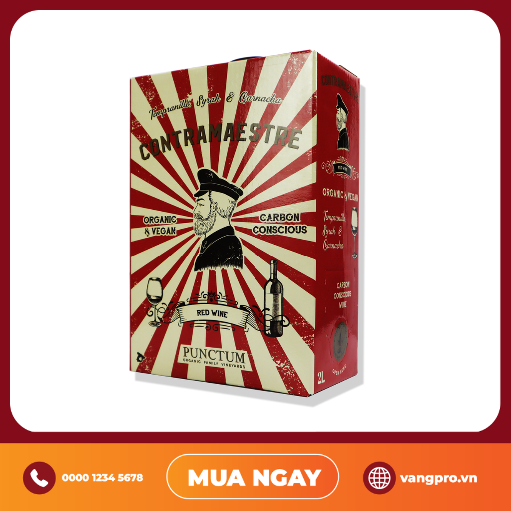 VANG ĐỎ TÂY BAN NHA CONTRAMAESTRE PUNCTUM ORGANIC (BỊCH 2L)