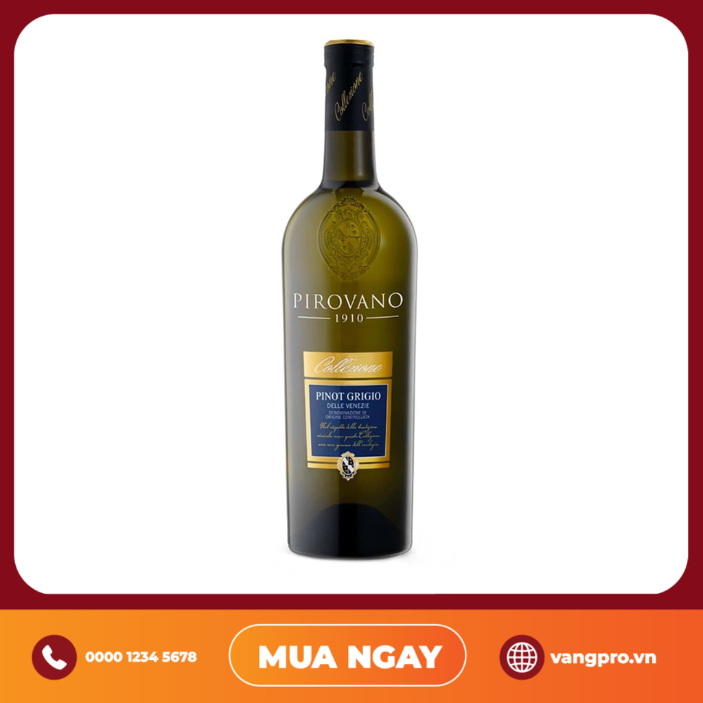 VANG TRẮNG Ý  PIROVANO COLLEZIONE PINOT GRIGIO DOCKhasc