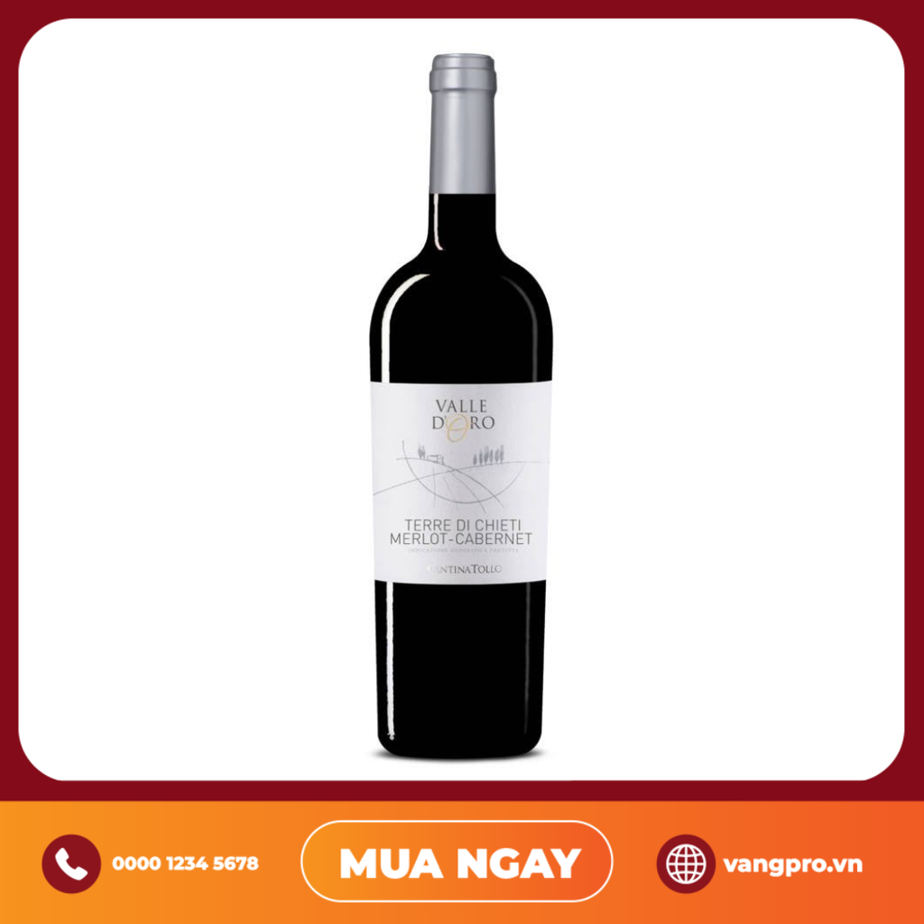 VANG ĐỎ Ý VALLE D'ORO TERRE DI CHIETI CATINA TOLLO MARLET CABERNET