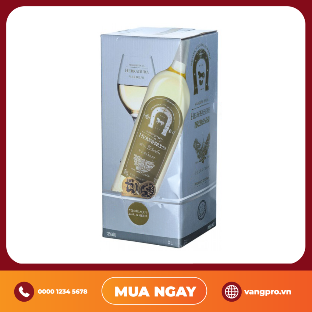VANG TRẮNG TÂY BAN NHA  MARQUES DE LA HERRADURA  (HỘP 3L)