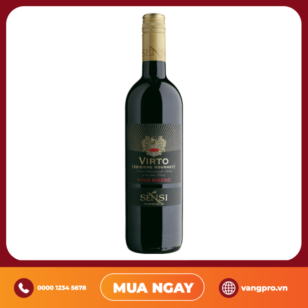 VANG ĐỎ Ý VIRTO VINO ROSSO DEI SENSI