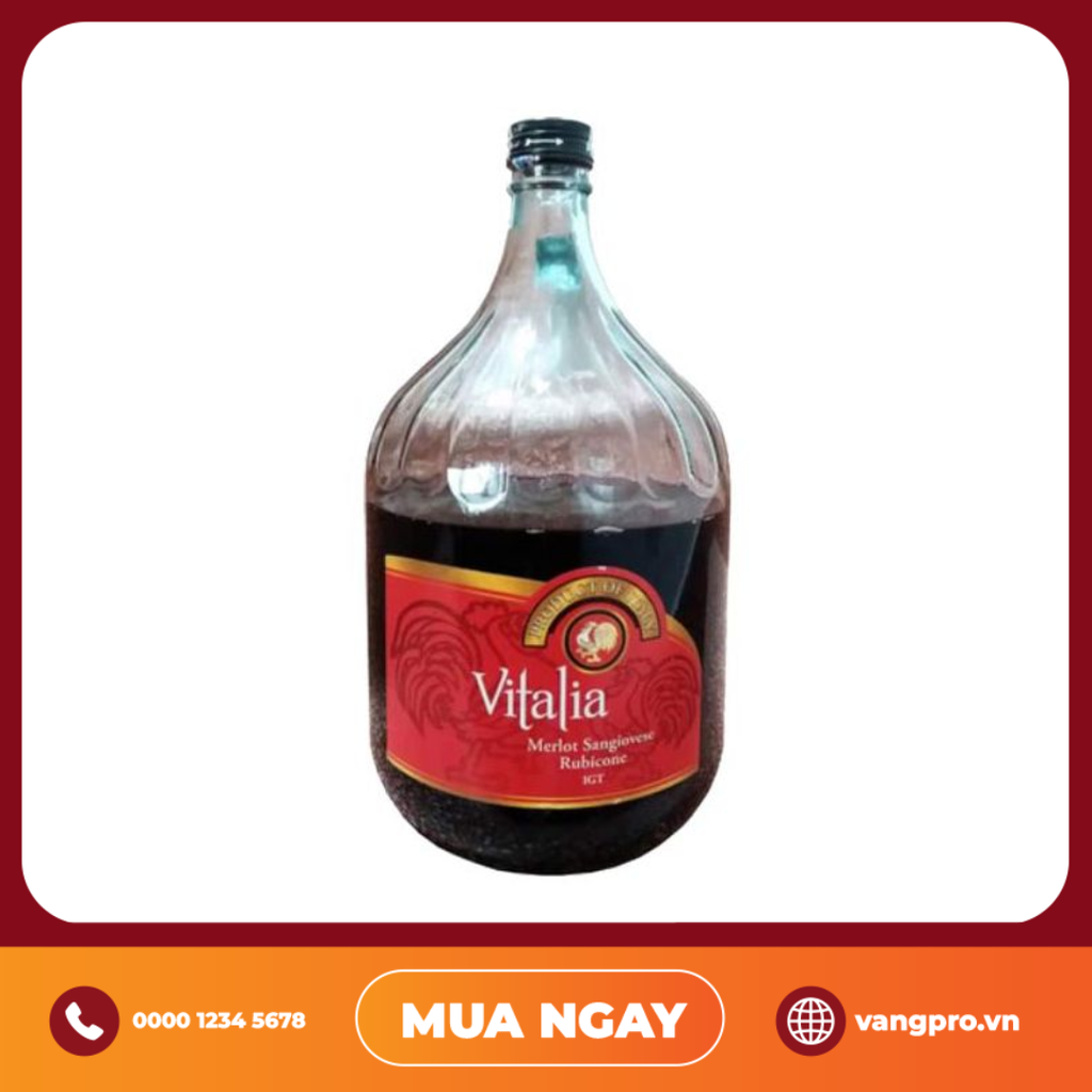 VANG ĐỎ Ý VITALIA MERLOT SANGIOVESE RUBICONE IGT