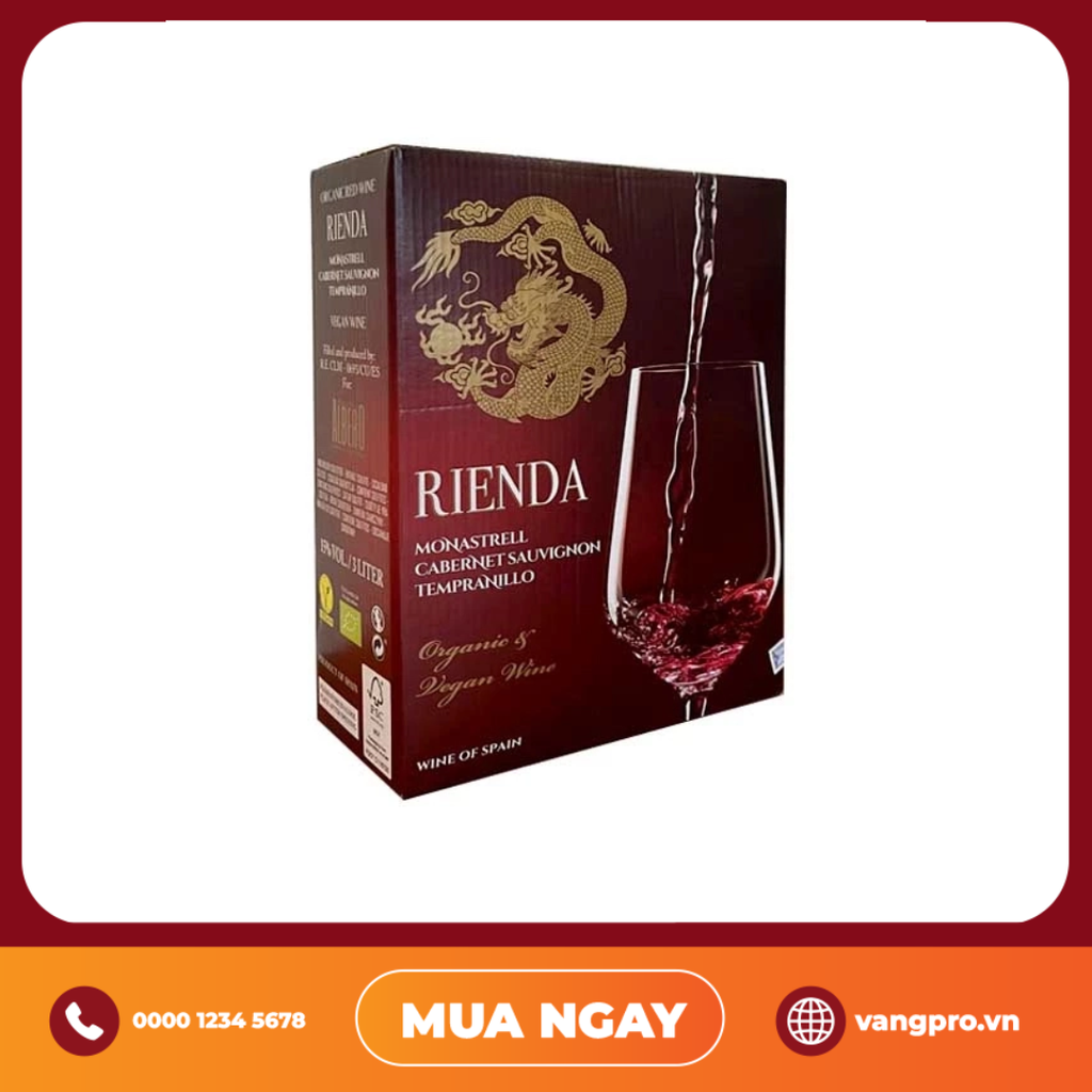 VANG ĐỎ TÂY BAN NHA REINARES ORGANIC (BỊCH 3L)