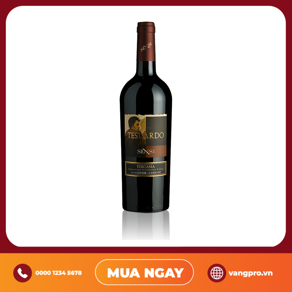 VANG ĐỎ Ý TESTARDO SENSI TOSCANA SANGIOVESE CABERNET