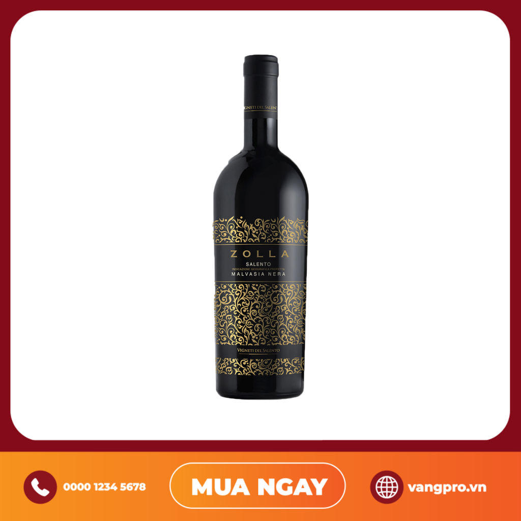 VANG ĐỎ Ý  ZOLLA SALENTO MALVASIA NERA IGP