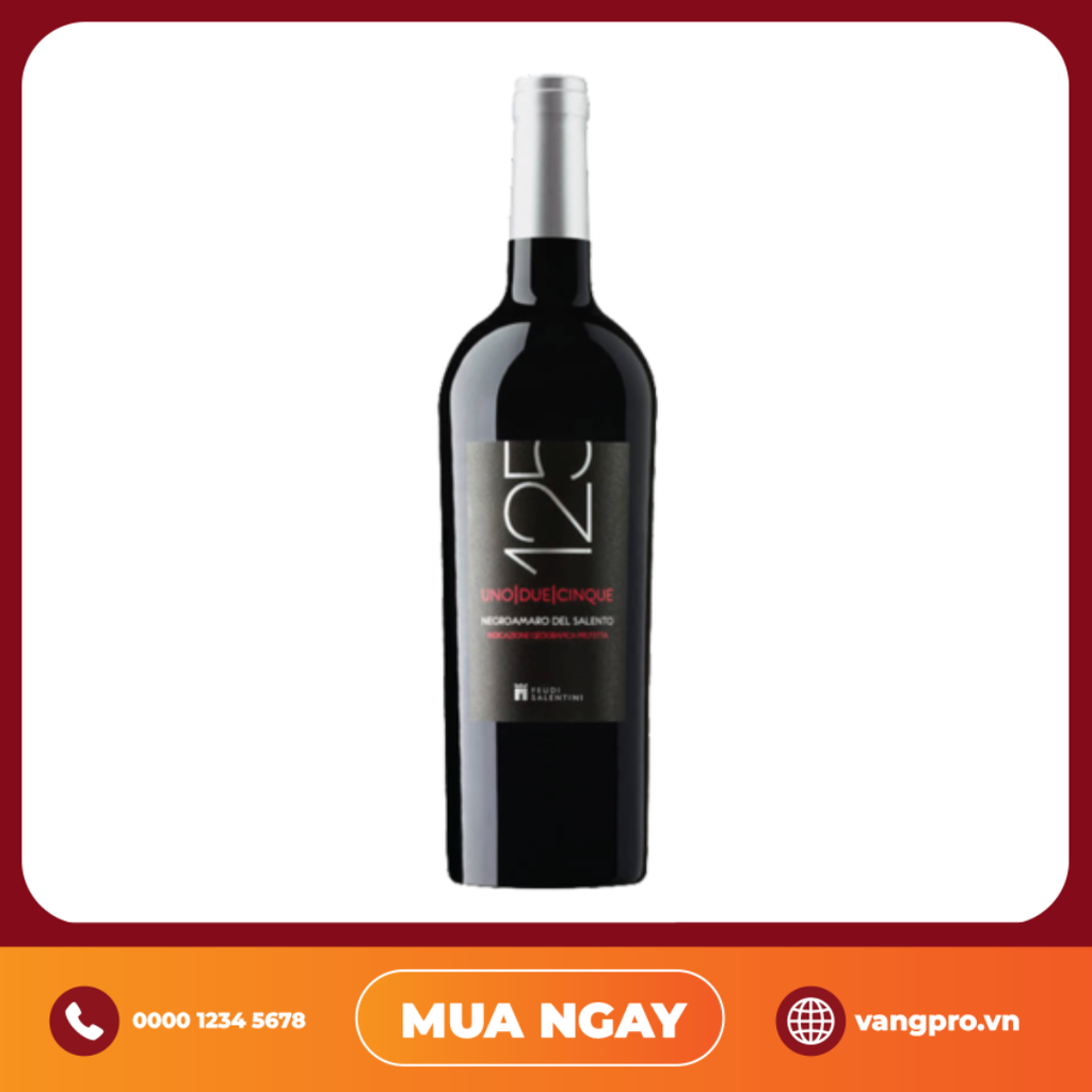 VANG ĐỎ Ý 125 NEGROAMARO DEL SALENTO