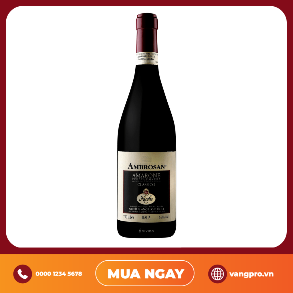 VANG ĐỎ Ý NICOLIS AMBROSAN AMARONE DELLA VALPOLICELLA