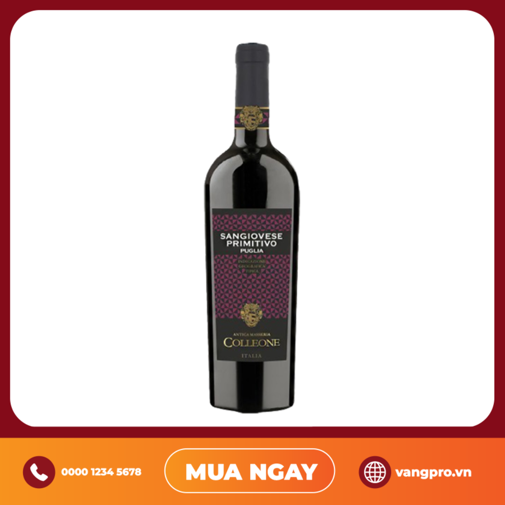VANG ĐỎ Ý ANTICA MASSERIA COLLEONE SANGIOVESE PRIMITIVO PUGLIA