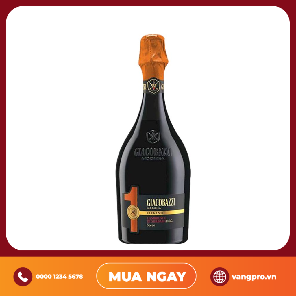 VANG NỔ Ý GIACOBAZZI 1 LAMBRUSCO SECCO DOC