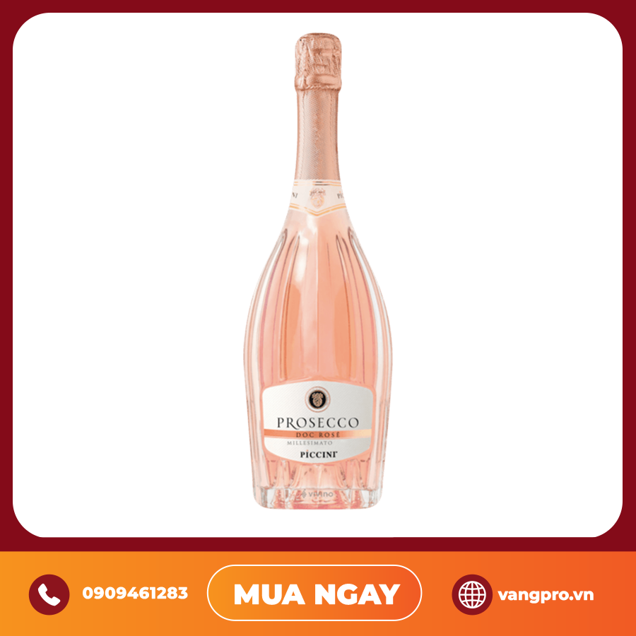 VANG SỦI Ý PICCINI GOCCIA ROSA ROSE SPARKLING