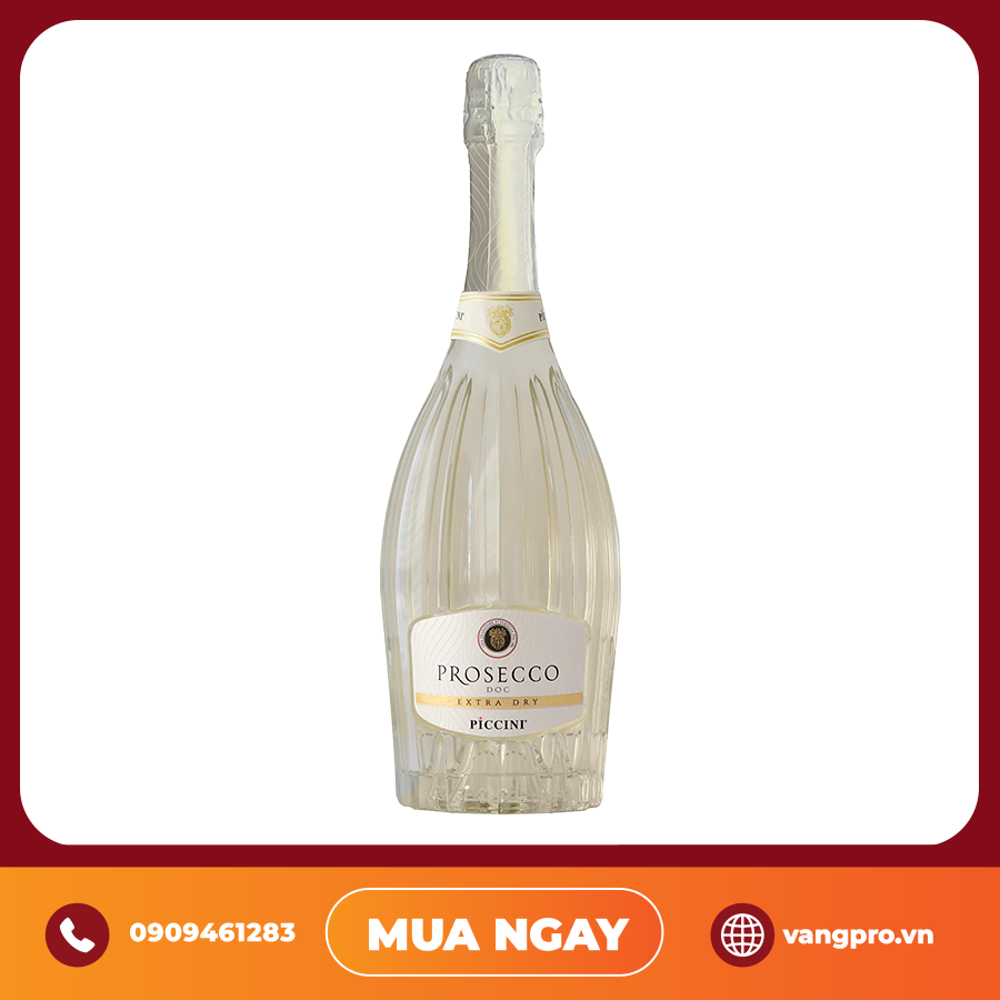 VANG SỦI Ý PICCINI PROSECCO DOC EXTRA DRY