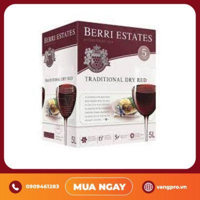VANG ĐỎ ÚC BERRI ESTATES BỊCH 5L
