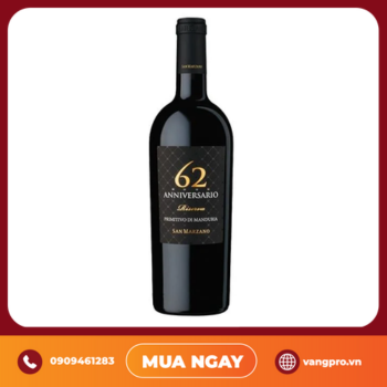 VANG ĐỎ Ý 62 ANNIVERSARIO PRIMITIVO DI MANDURIA RISERVA