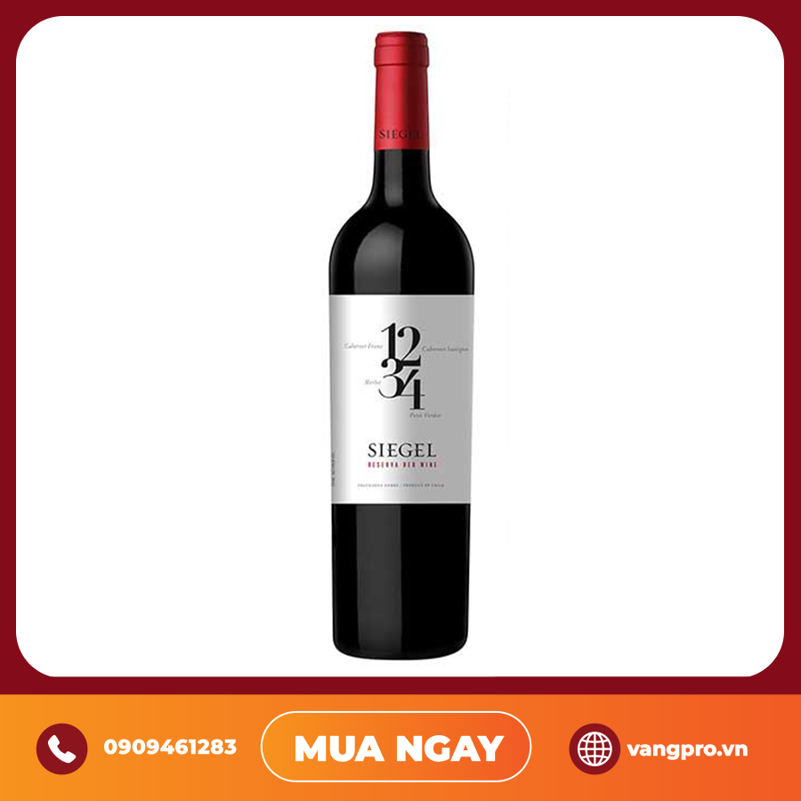 VANG ĐỎ CHILE 1234 SIEGEL RESERVA RED WINE