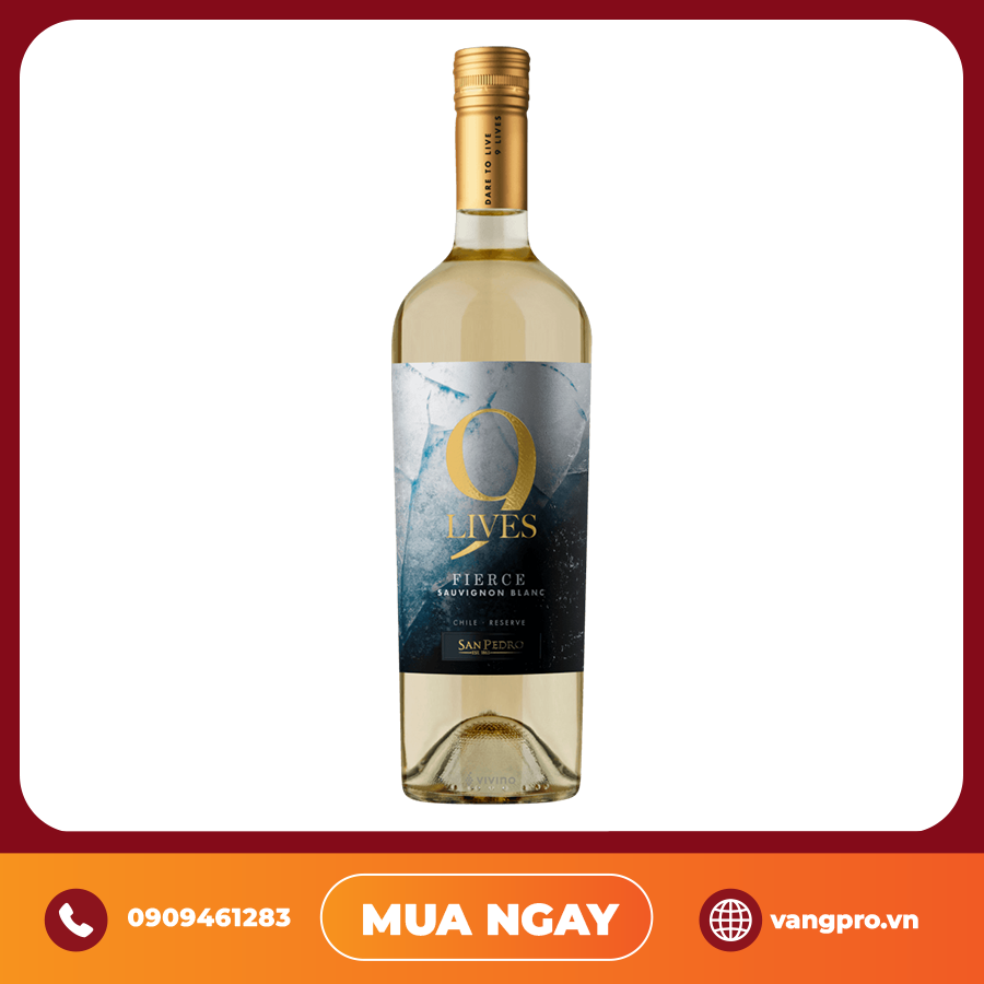 VANG TRẮNG CHILE 9 LIVES FIERCE SAUVIGNON BLANC