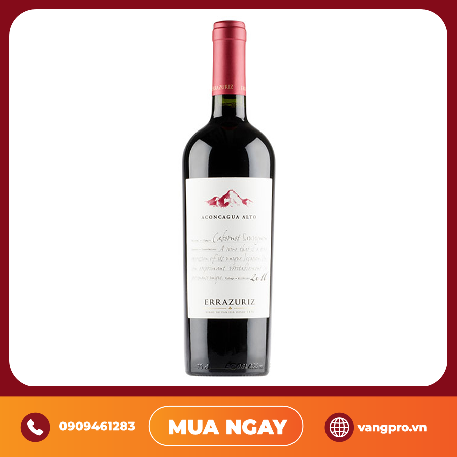 VANG ĐỎ CHILE ERRAZURIZ ACONCAGUA ALTO CABERNET SAUVIGNON