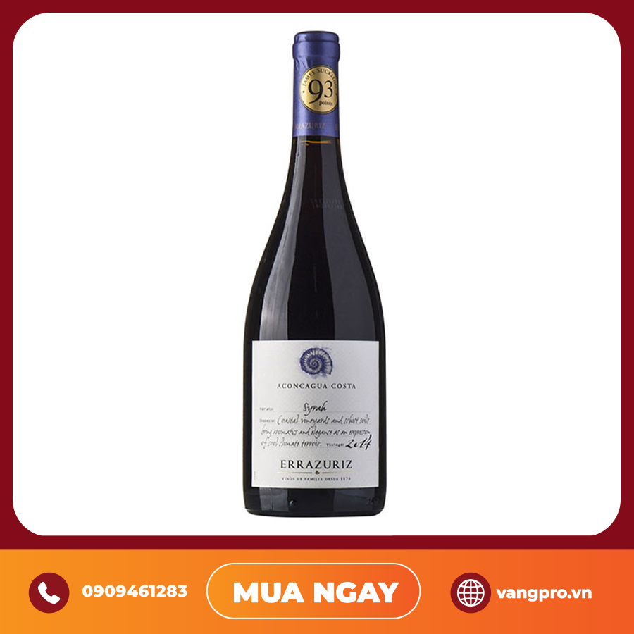 VANG ĐỎ CHILE ERRAZURIZ ACONCAGUA COSTA SYRAH ACONCAGUA VALLEY