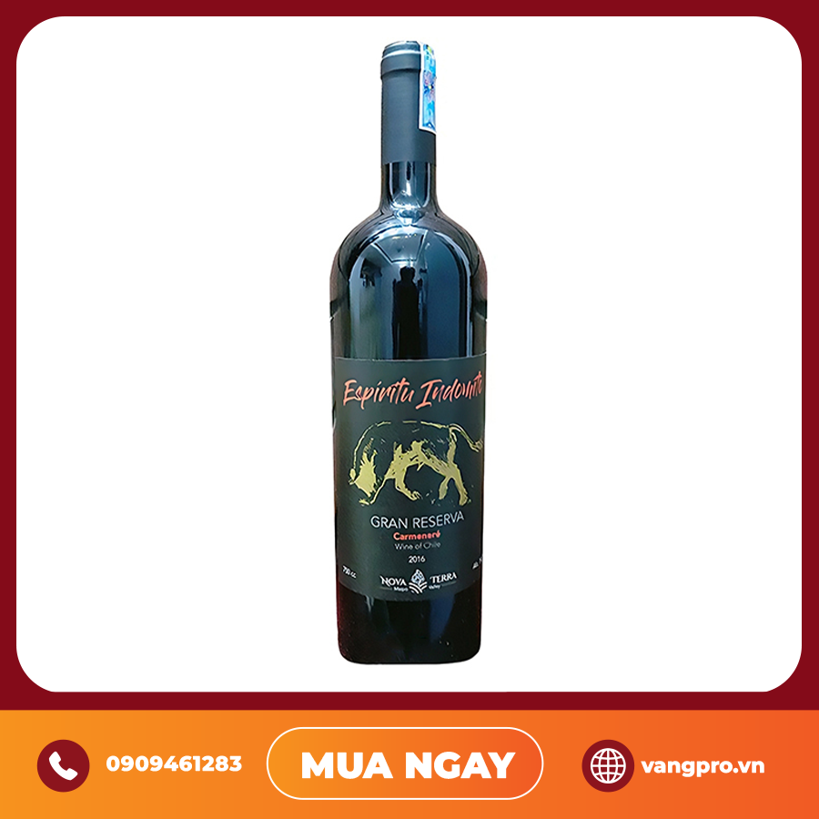 VANG ĐỎ CHILE ESPIRITU INDOMITO CARMENERÉ GRAN RESERVA