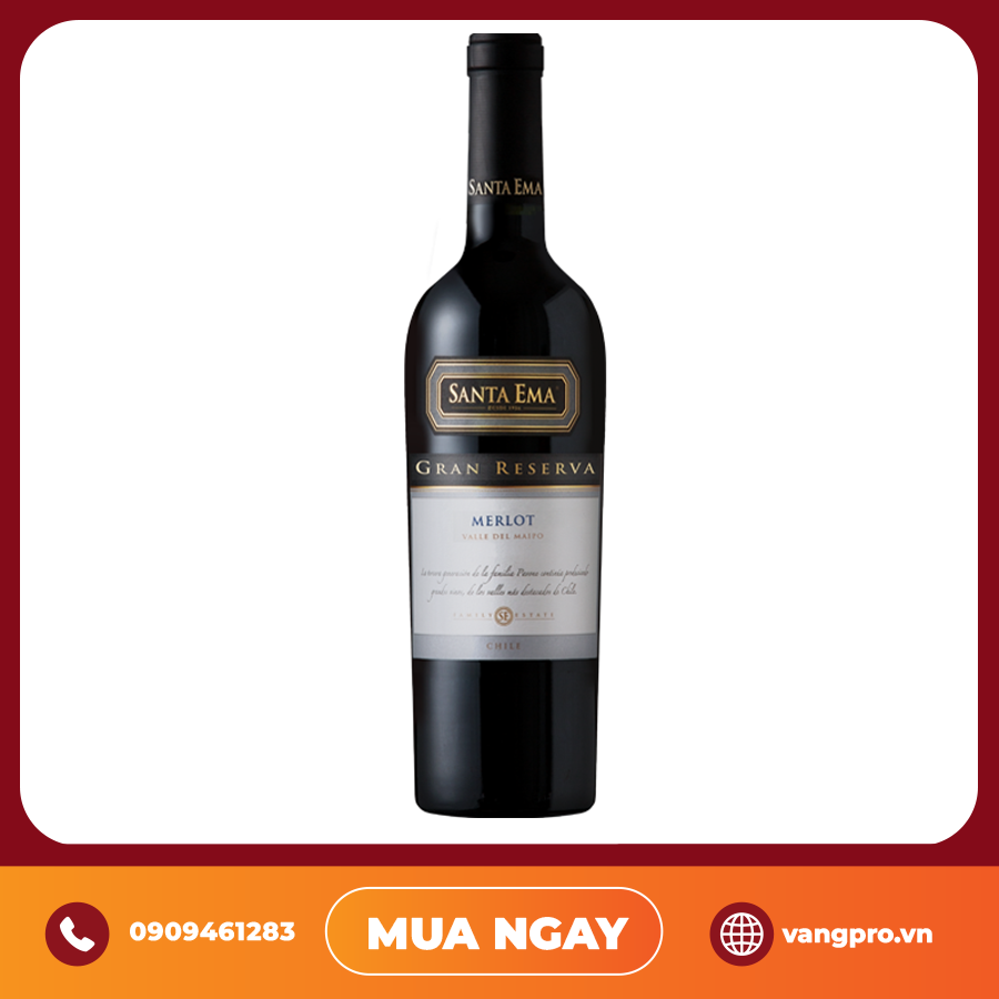 VANG ĐỎ CHILE SANTA EMA MERLOT GRAN RESERVA