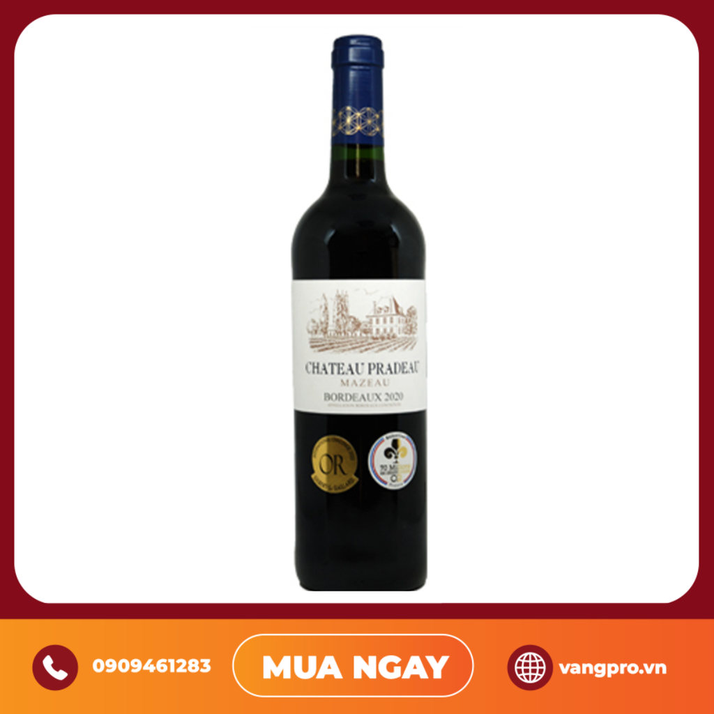 VANG ĐỎ PHÁP CHATEAU PRADEAU MAZEAU AOP