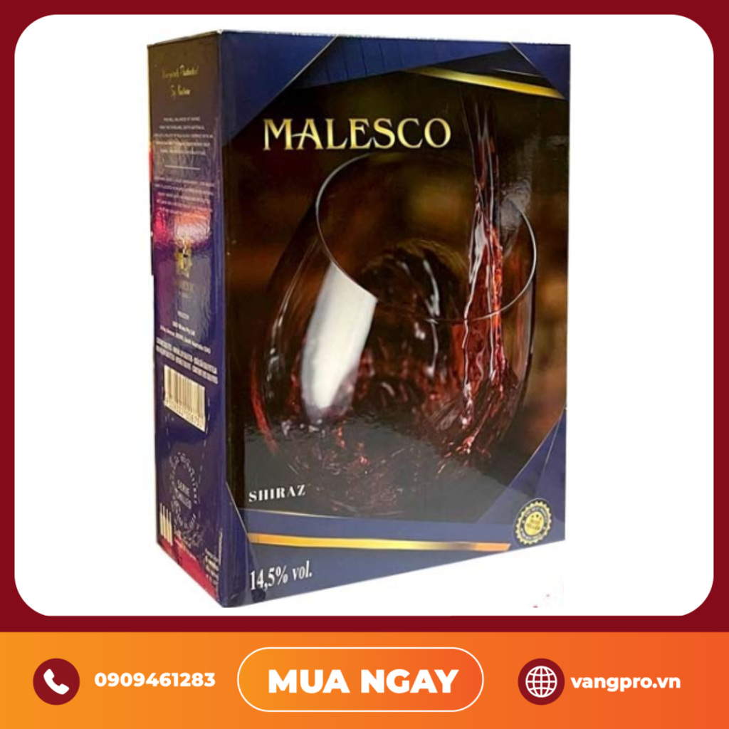 VANG ĐỎ ÚC MALESCO BỊCH 3 LÍT