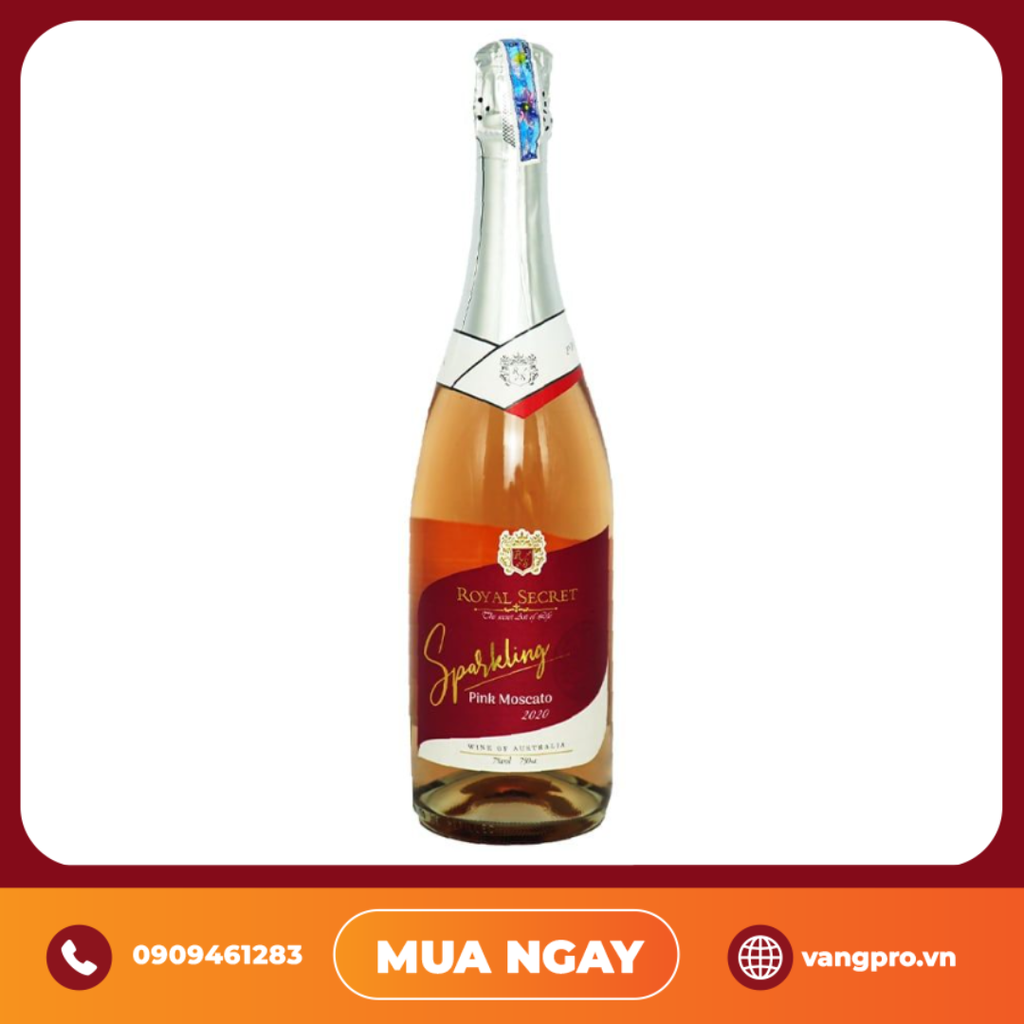 VANG SỦI ÚC ROYAL SECRET SPARKLING PINK MOSCATO