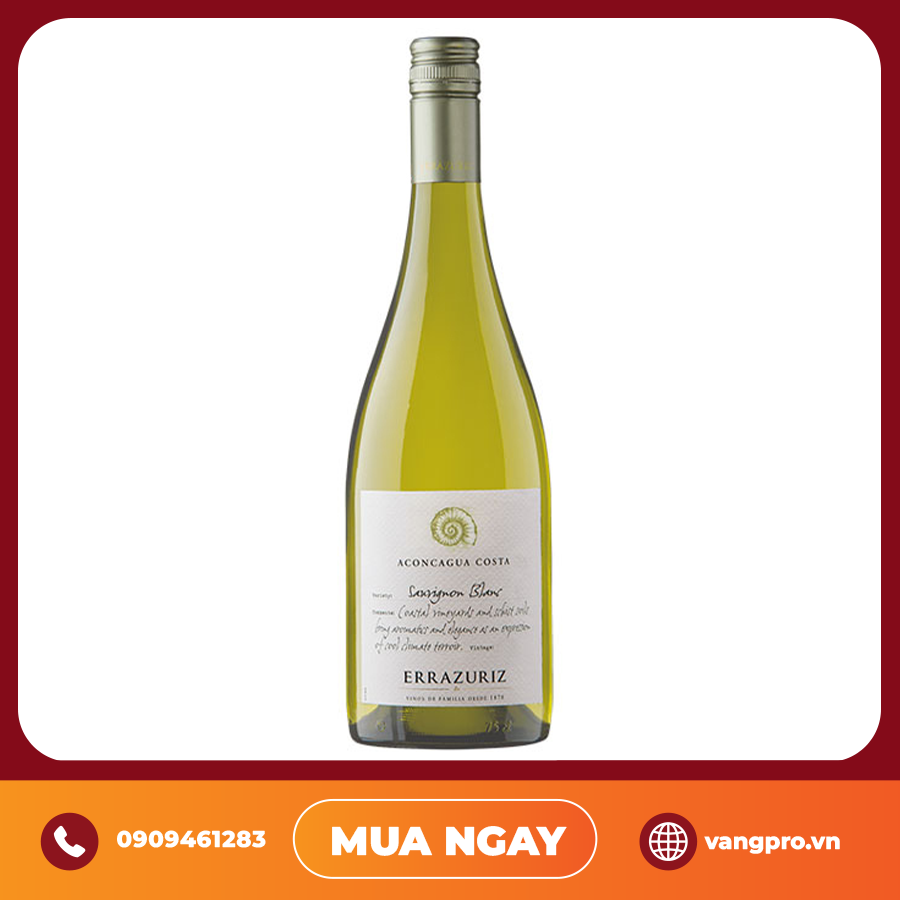 VANG TRẮNG CHILE ERRAZURIZ ACONCAGUA COSTA SAUVIGNON BLANC