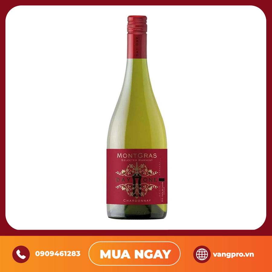 VANG TRẮNG CHILE MONTGRAS DAY ONE CHARDONNAY