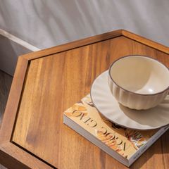 Bàn Lục Giác Gỗ – Hexagon Side Table