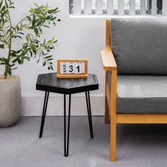 Bàn Lục Giác Gỗ – Hexagon Side Table