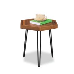 Bàn Lục Giác Gỗ – Hexagon Side Table