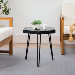 Bàn Lục Giác Gỗ – Hexagon Side Table