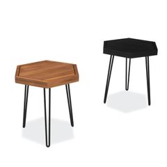 Bàn Lục Giác Gỗ – Hexagon Side Table