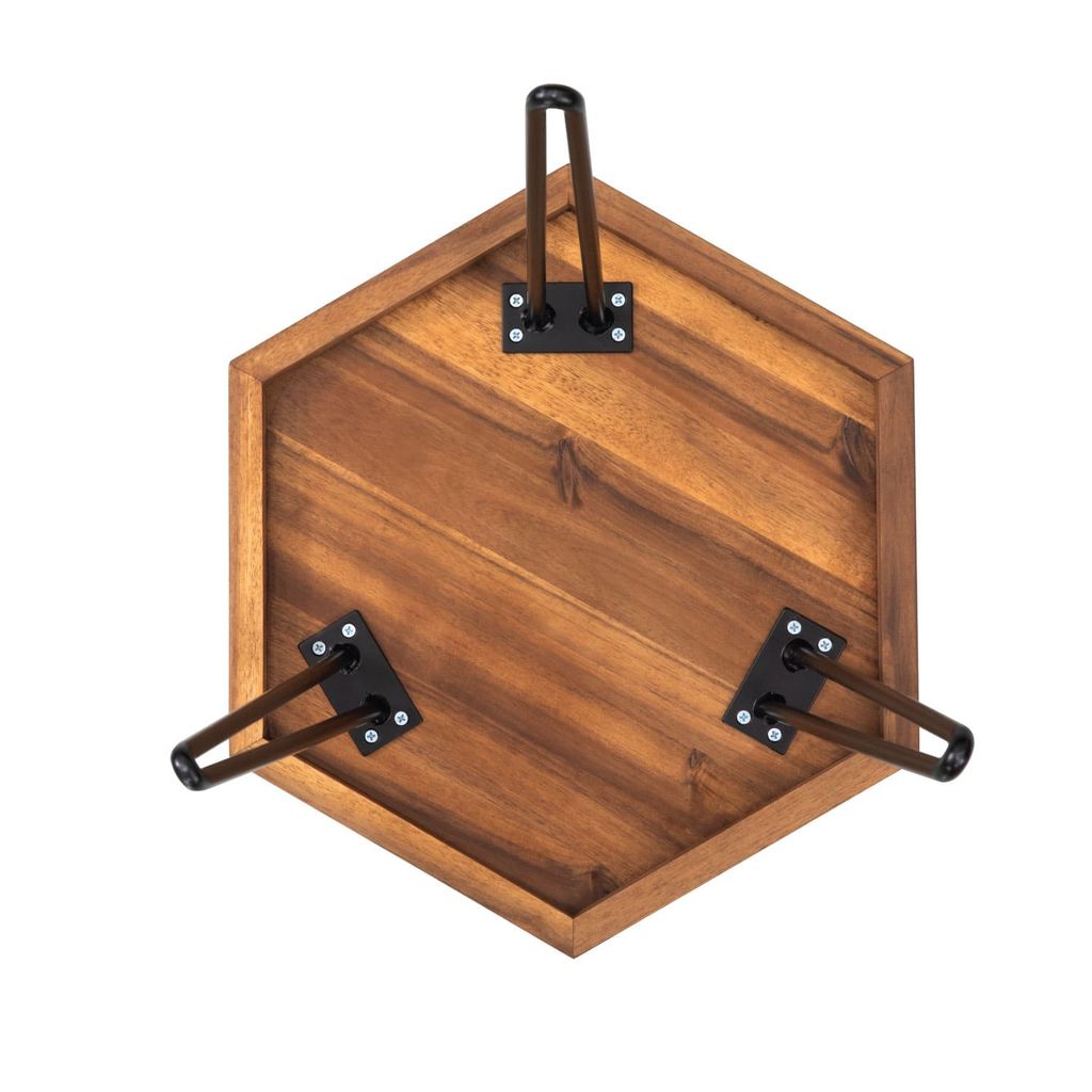 Bàn Lục Giác Gỗ – Hexagon Side Table